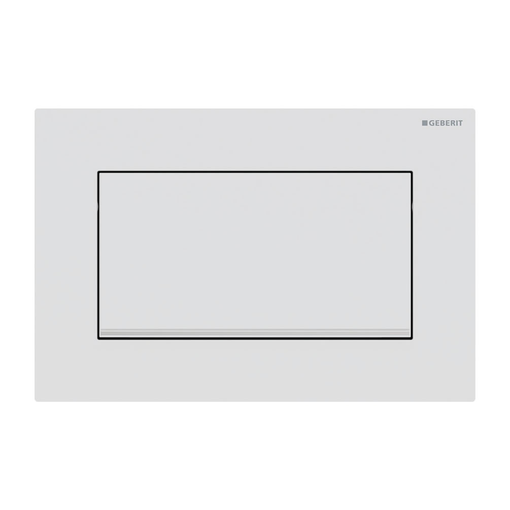 Cutout image of Geberit Sigma10 Matt White / Gloss Chrome Single Flush Plate